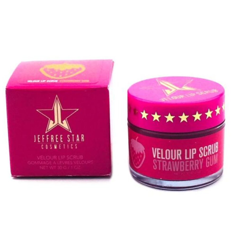 Jeffree Star Cosmetics STRAWBERRY GUM Velour Lip Scrub NEW IN BOX Sugar Candy